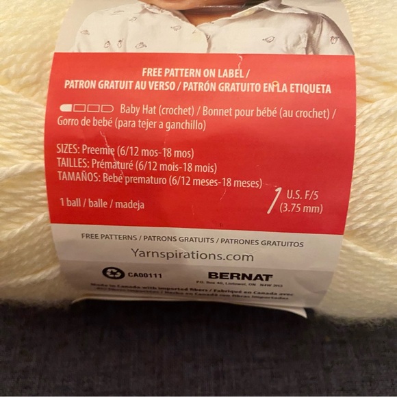Yarnspirations Bernat Softee Baby Antique White Yarn - Picture 2 of 5